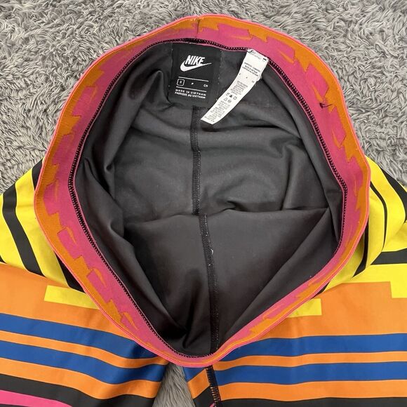 Nike Leggings Womens Small Black Rainbow Striped Athletic Ankle Stretch - Picture 5 of 12